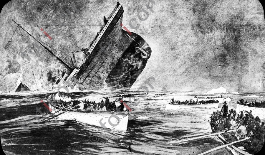 Untergang der RMS Titanic | The sinking of the RMS Titanic - Foto simon-titanic-196-045-sw.jpg | foticon.de - Bilddatenbank für Motive aus Geschichte und Kultur